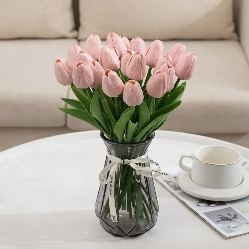 bouquet de tulipes artificielles luxe pour décoration intérieure et mariage - vue 12 sur 17