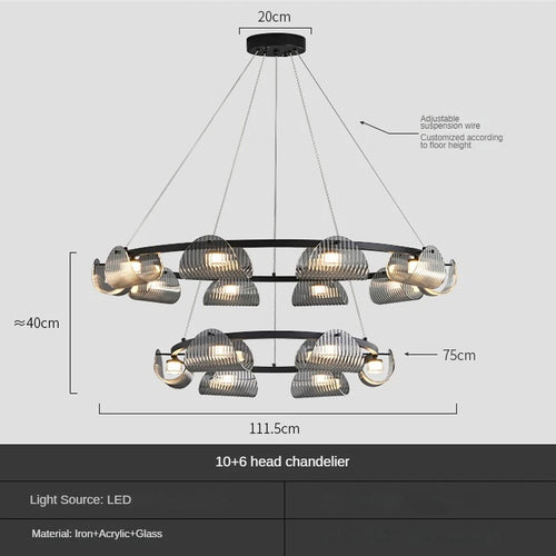 suspension créative en verre et fer pour décoration intérieure - vue 11 sur 10