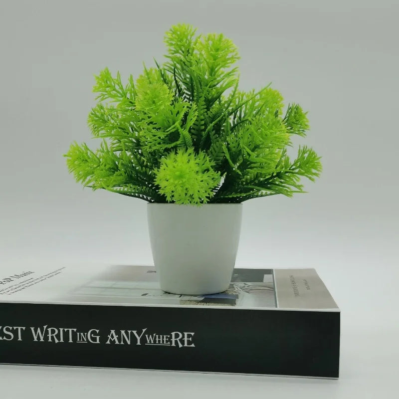 plantes artificielles bonsaï pot herbe décoratif pour bureau et jardin - vue 7 sur 8