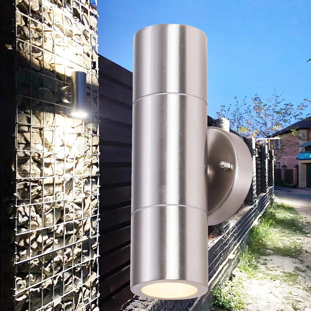 applique murale acier inox imperméable extérieur décoratif jardin porche - vue 5 sur 6