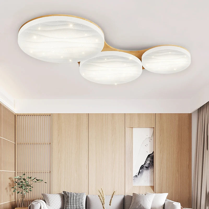 lustre moderne en bois pour ambiance minimaliste créative - vue 6 sur 10
