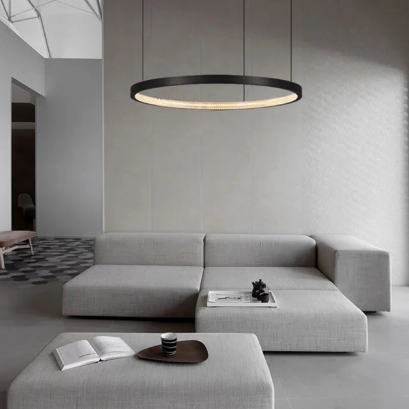 lustre rond en cuivre antique pour éclairage moderne intérieur - vue 4 sur 9