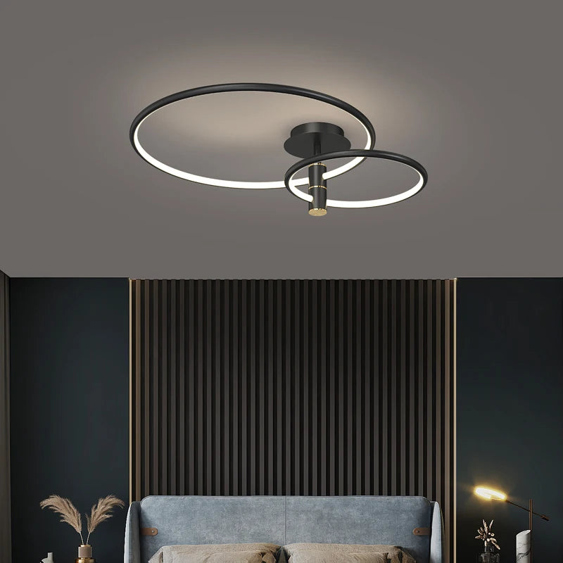 plafonnier circulaire led luxe style nordique pour intérieur décoratif - vue 3 sur 12