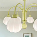 lustre verre lait blanc led chambre intérieure vert