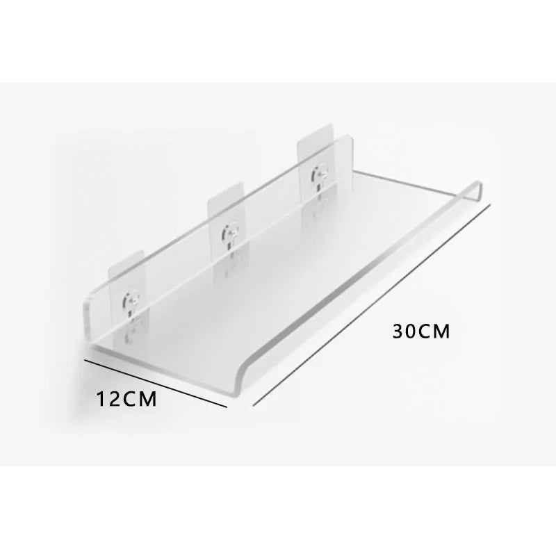 étagère murale flottante en acrylique transparent pour rangement organisé - vue 26 sur 57