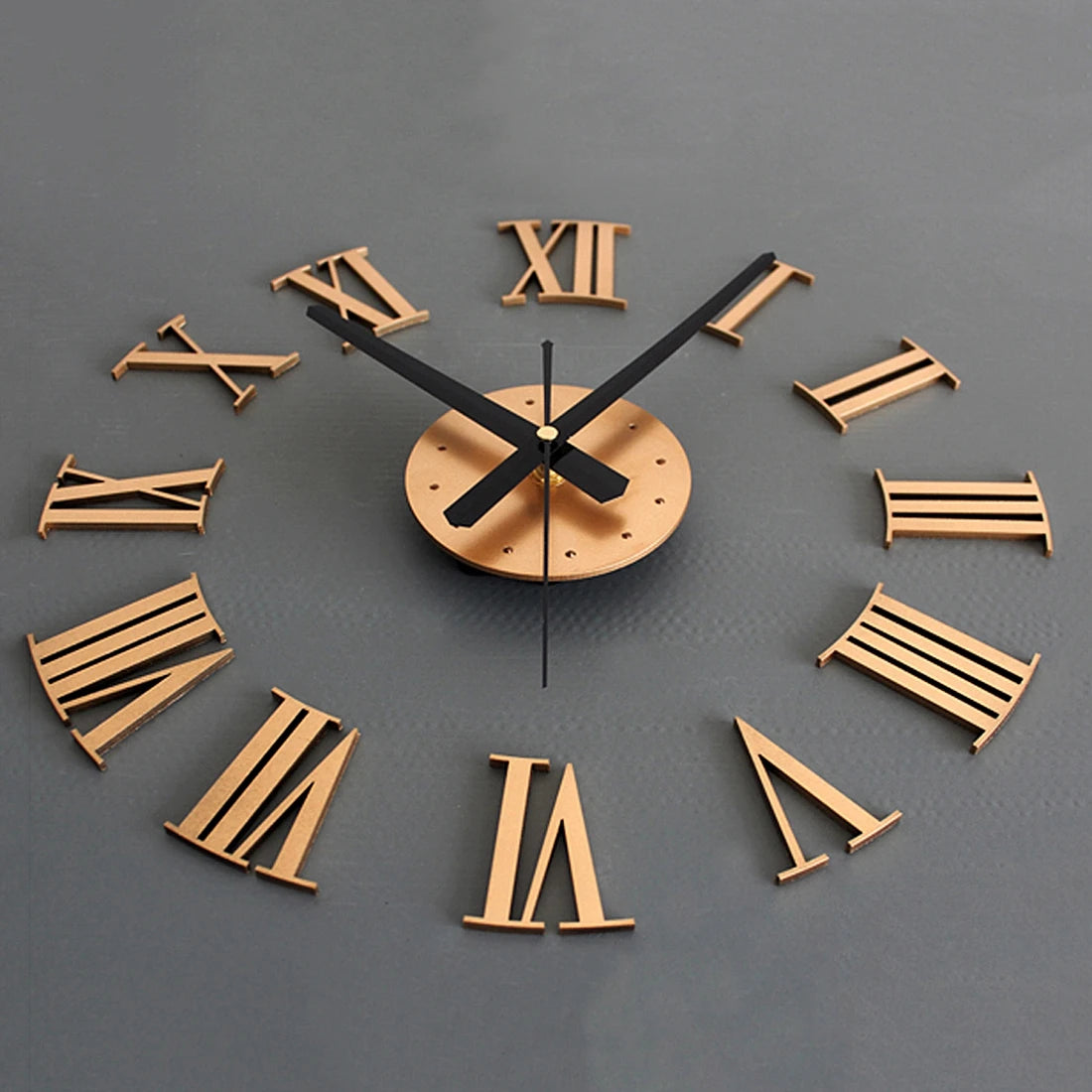 horloge murale 3D à chiffres romains à personnaliser décoration artistique - vue 4 sur 4