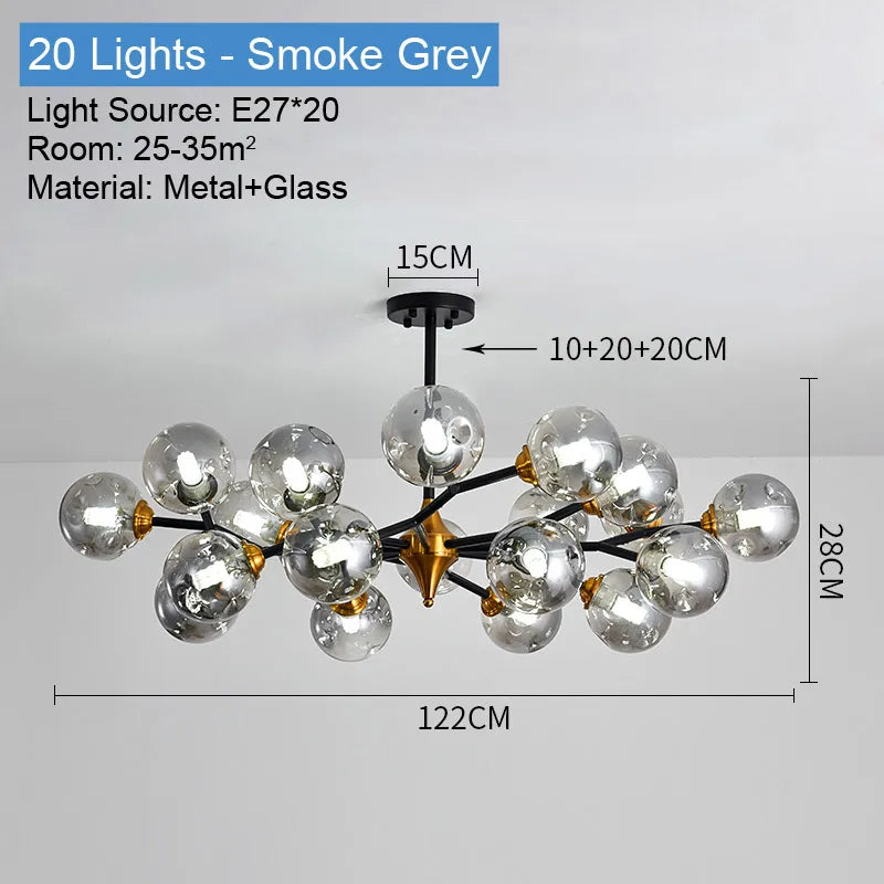 lustre industriel en verre pour intérieur élégant et moderne - vue 9 sur 14