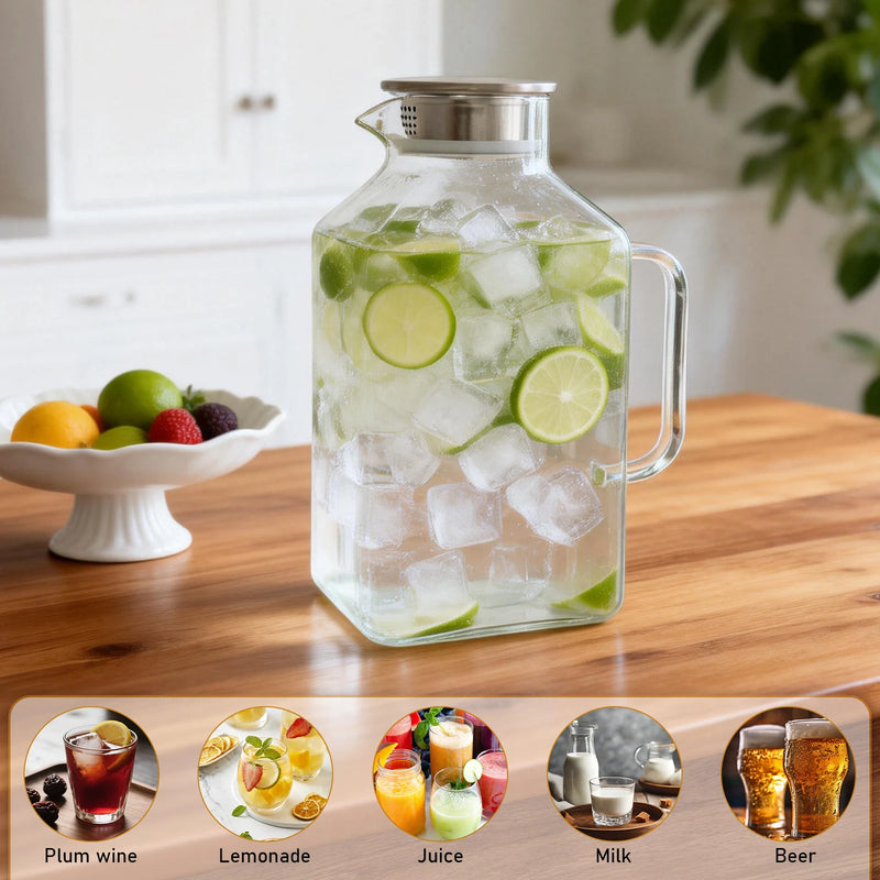 Theiere en verre borosilicate avec couvercle grande capacite
