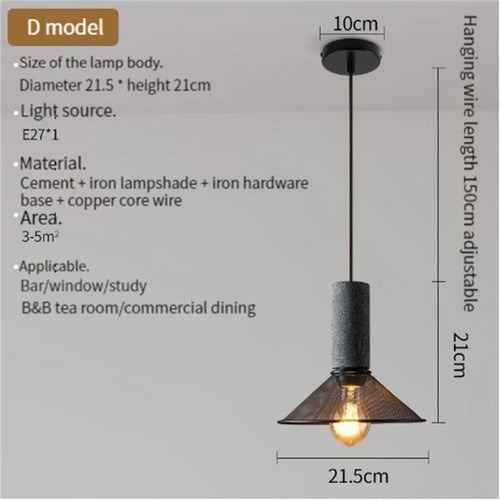 suspension en béton industriel avec abat-jour en fer - vue 25 sur 29