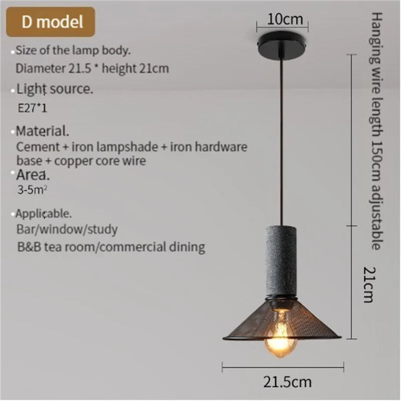 suspension en béton industriel avec abat-jour en fer - vue 24 sur 29