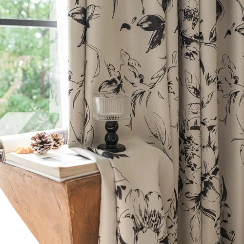 Rideau occultant floral moderne séparation pièce salon intérieur