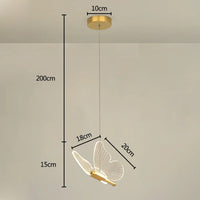 Suspension LED papillon en acrylique au design moderne