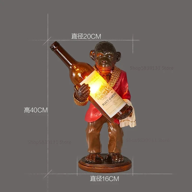 lampe de singe rétro en résine pour déco vintage et loft - vue 8 sur 8