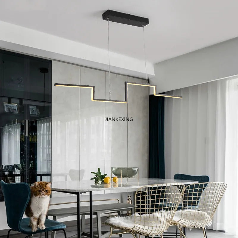 lustre led design réglable suspension pour intérieur maison - vue 5 sur 9
