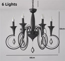 lustre en fer de style campagnard européen et américain pour intérieur
