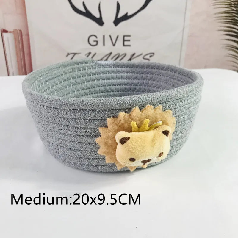 panier de rangement tissé animaux pour jouets et objets divers - vue 18 sur 21
