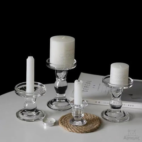 chandelier en verre colonne romaine pour décorations romantiques - vue 4 sur 12