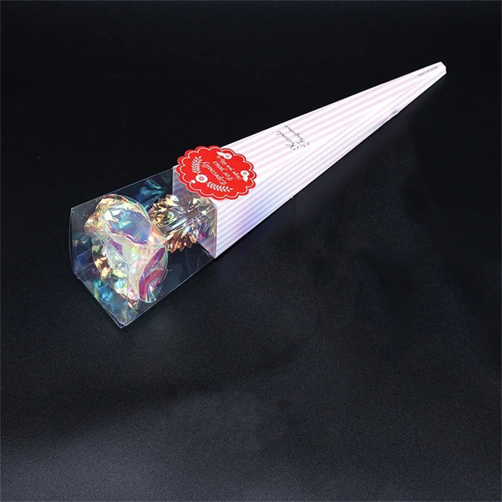 roses artificielles en aluminium 24 carats pour décoration et cadeaux - vue 8 sur 7