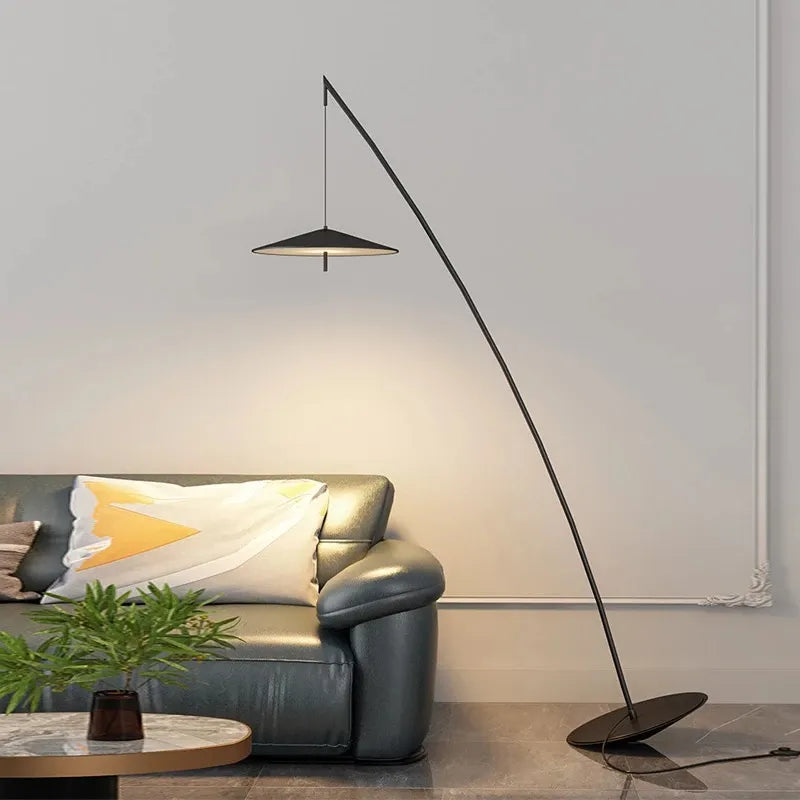 Nordic ins style designer tumbler LED floor lamp Living reading Room Showroom fisherman Indoor Lighting Corner Standing Light - vue 2 sur 7