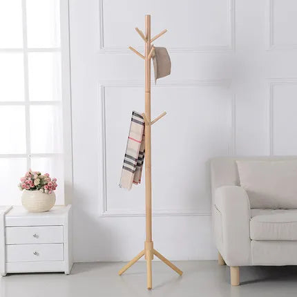 cintres en bois support à chapeaux et manteaux avec crochets - vue 8 sur 9