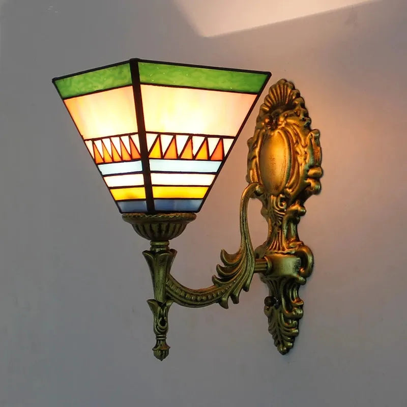 applique murale baroque en verre teinté à fleurs turques - vue 4 sur 18