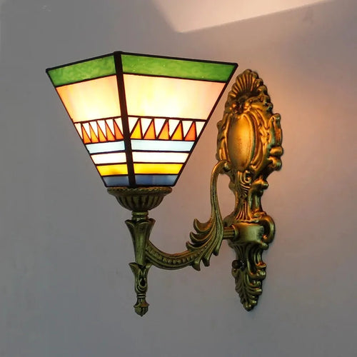 applique murale fleurs turques abat-jour baroque en verre décoratif - vue 4 sur 17