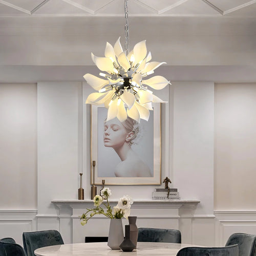 lustre de luxe moderne en céramique pétale pour utilisation magasin - vue 3 sur 9