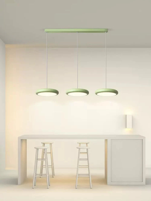 Nordique LED Suspension Lumière Vert 1-3 Tête Disque Lampes Suspendues Lustre Pour Salon Chambre Cuisine Salle À Manger Décor À La Maison Luminaire