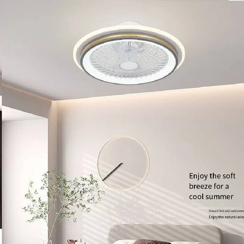 plafonnier moderne silencieux avec ventilateur et lumière télécommandé - vue 2 sur 9