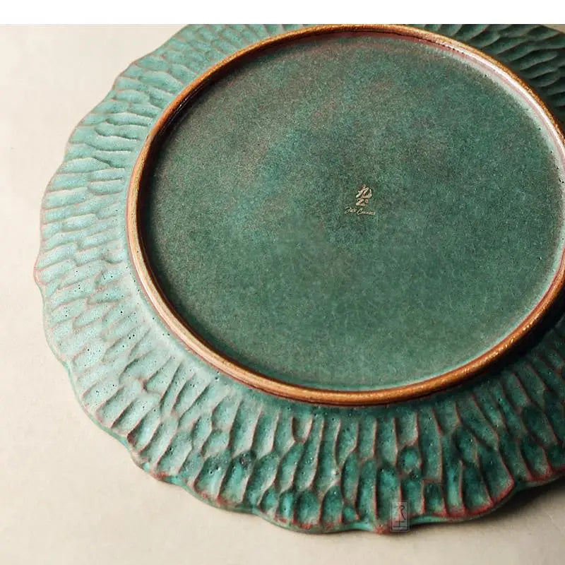 Assiettes plates ceramique relief retro style gastronomique - vue 5 sur 7