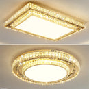 lustre de luxe moderne en verre de cristal led rond