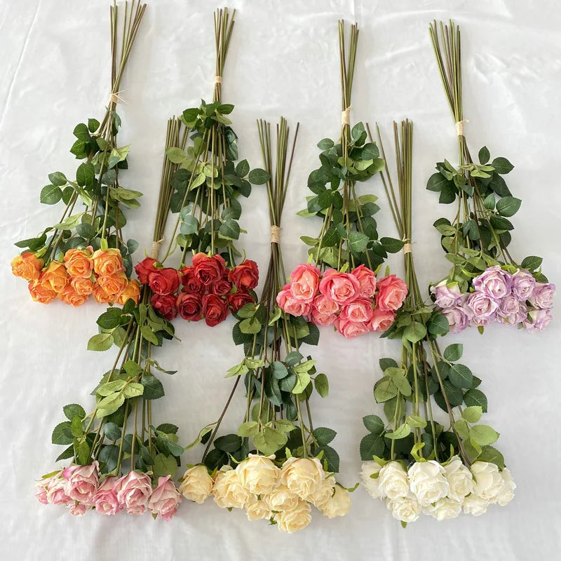 bouquet de roses artificielles pour décoration de mariage et jardin - vue 2 sur 11