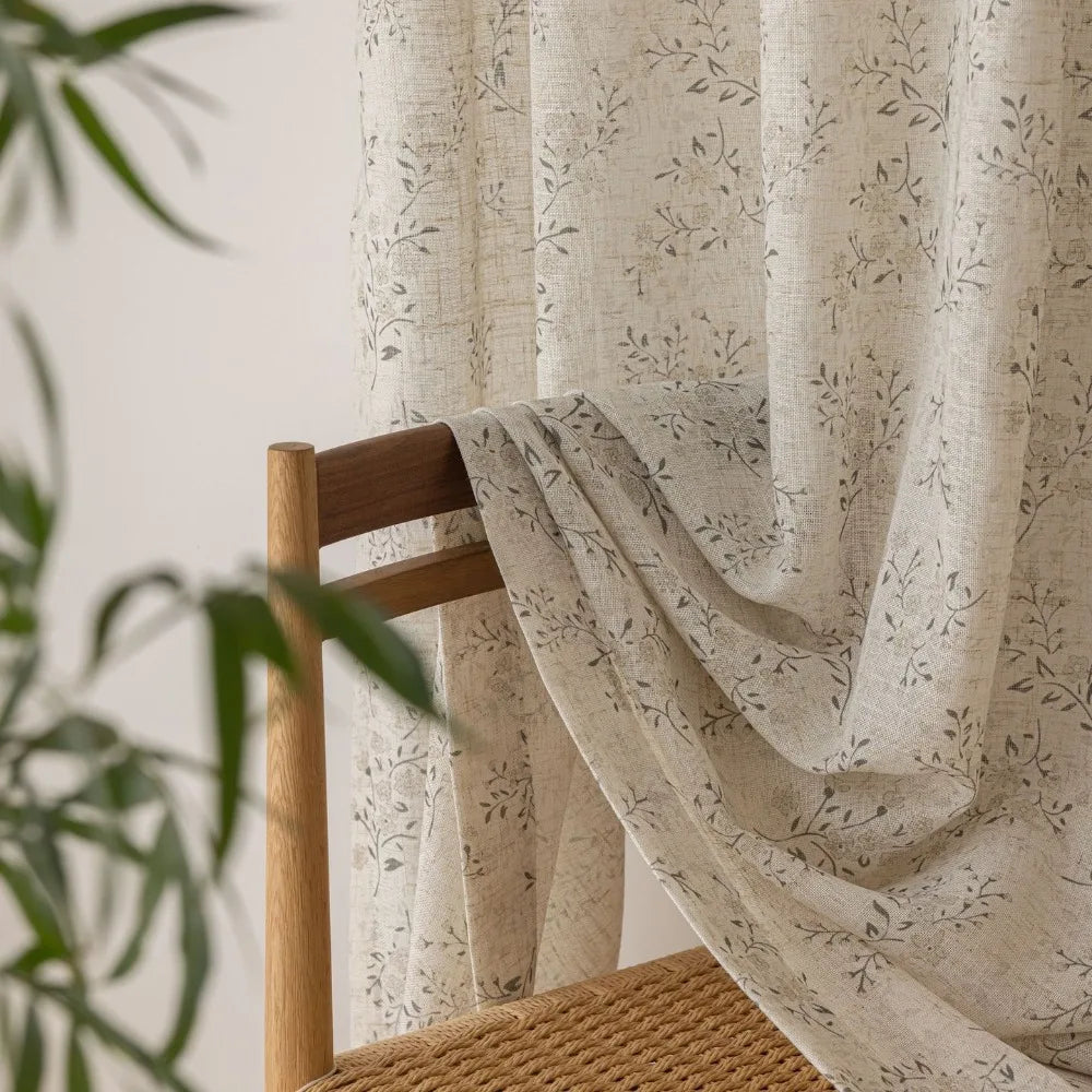 Voilage japonais motifs floraux séparateur de pièce - vue 6 sur 7