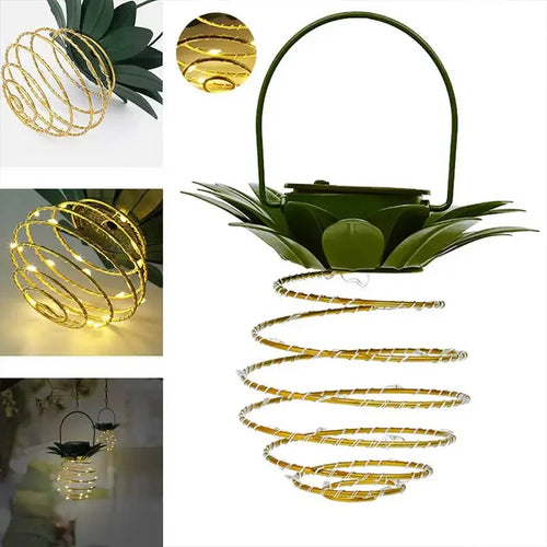 lampe solaire portable ananas 24 led décoration extérieure étanche - vue 2 sur 9