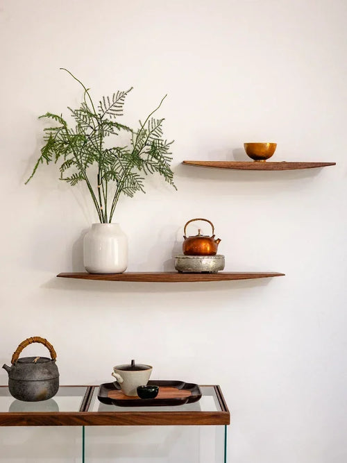 etagère murale en bois massif support d'affichage moderne minimaliste