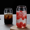 Tasse verre canette couvercle bambou paille borosilicate