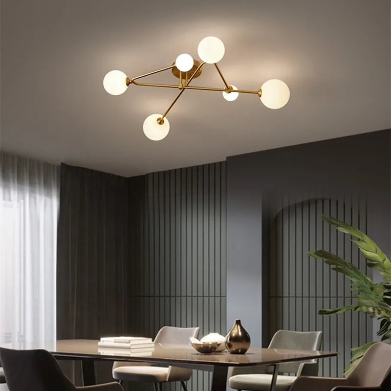 lustre moderne en cuivre design pour intérieur élégant - vue 5 sur 10