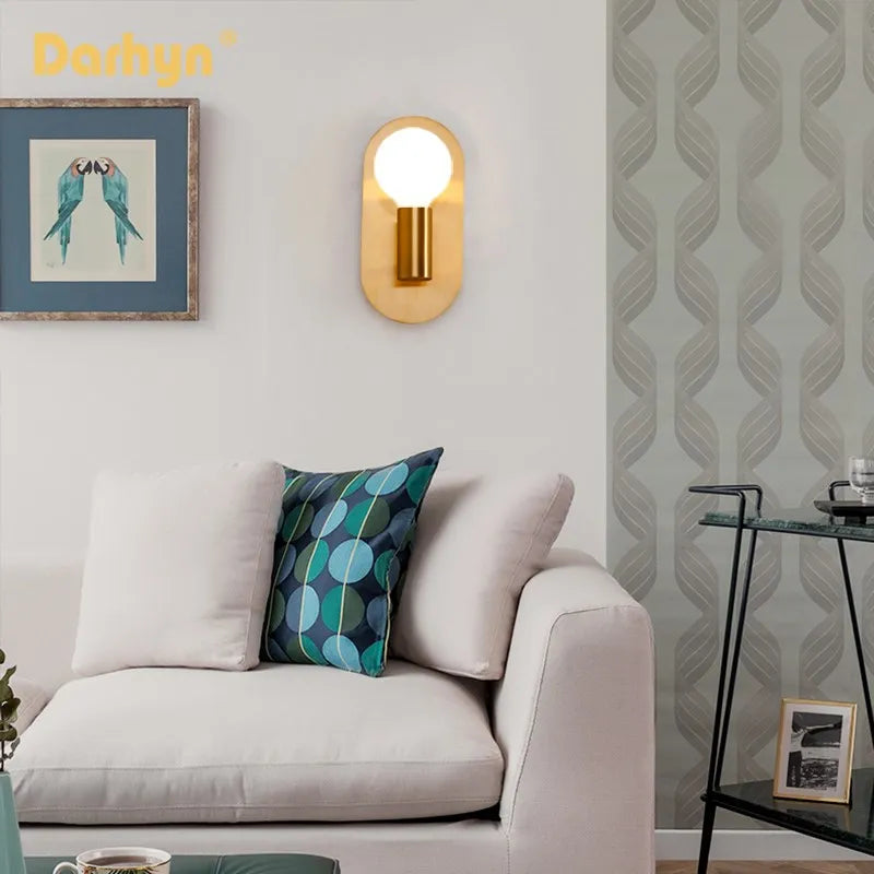 applique murale led verre doré plaque ronde intérieur - vue 4 sur 8