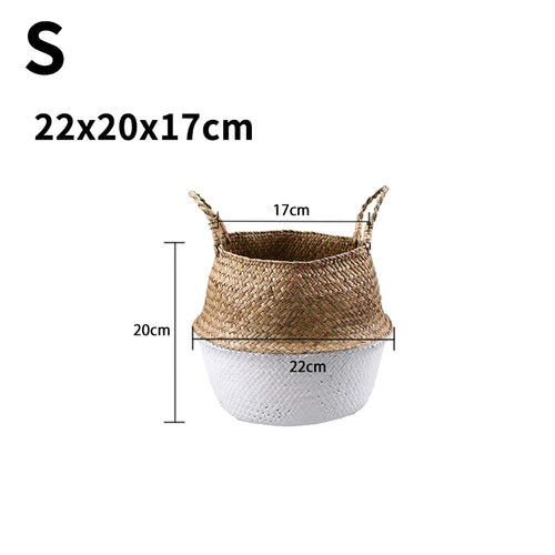panier en osier suspendu pour rangement et décoration maison