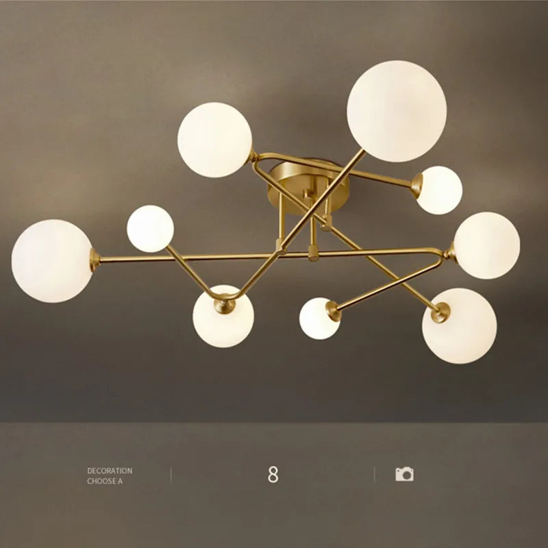 lustre moderne en cuivre design pour intérieur élégant - vue 2 sur 10