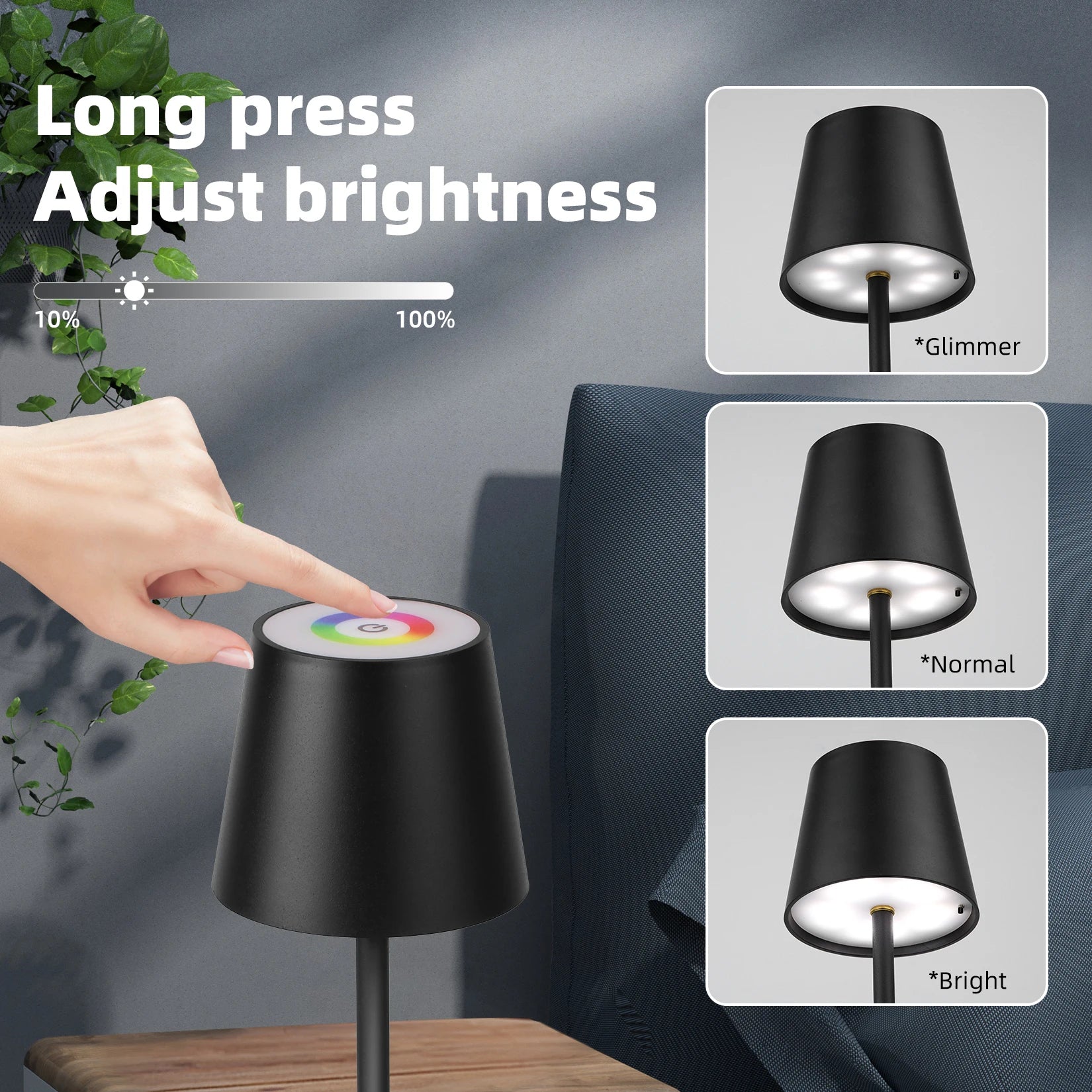 lampe de bureau led ambiance sans fil chargement usb