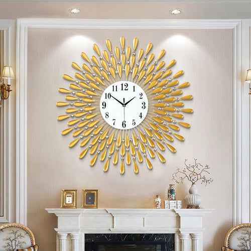 horloge murale 3D en cristal moderne silencieuse décoration intérieure - vue 2 sur 8
