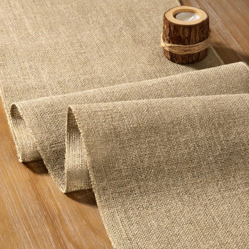 Chemin de table jute beige style rustique ferme - vue 5 sur 6