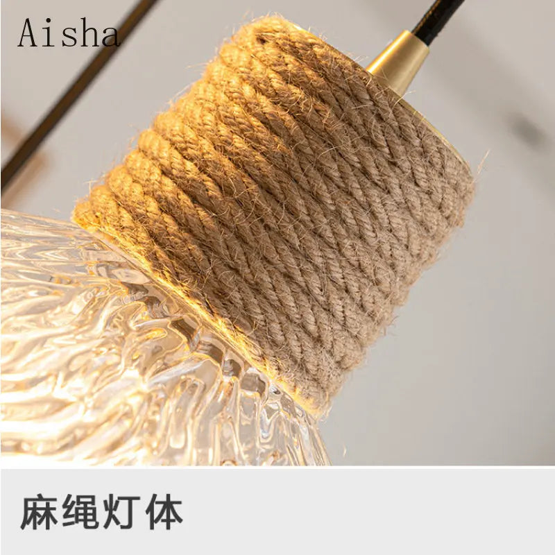 lustre nordique japonais trois têtes design créatif intérieur suspendu - vue 7 sur 13