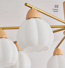 lustre moderne en bois et verre style japonais pour décoration intérieure