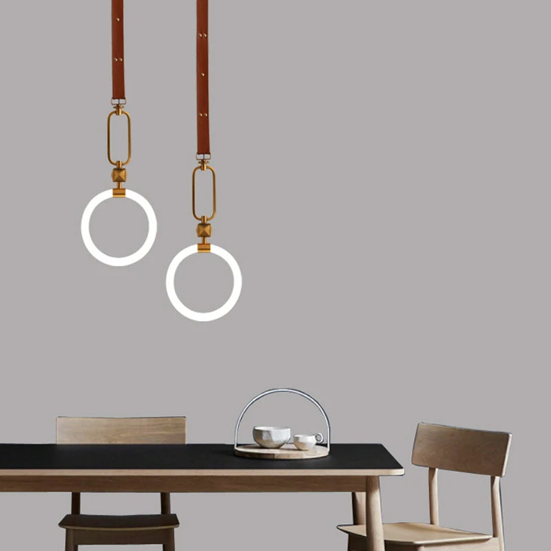 plafonnier à anneau simple design nordique lumineux suspendu intérieur - vue 5 sur 7