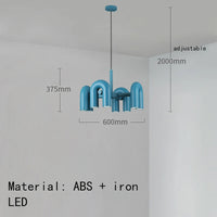 lustre art déco u tube en métal avec cordon réglable