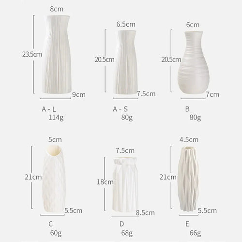 vase nordique en plastique pour fleurs décoratives modernes - vue 6 sur 12