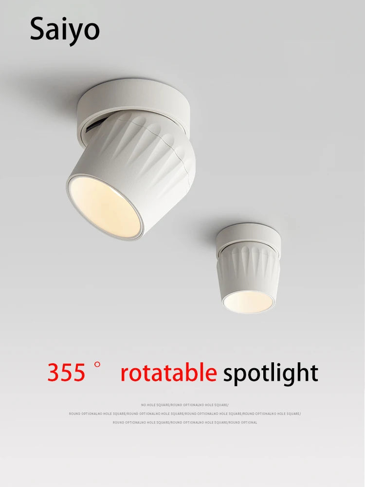 led projecteurs montés en surface downlight en aluminium - vue 2 sur 7