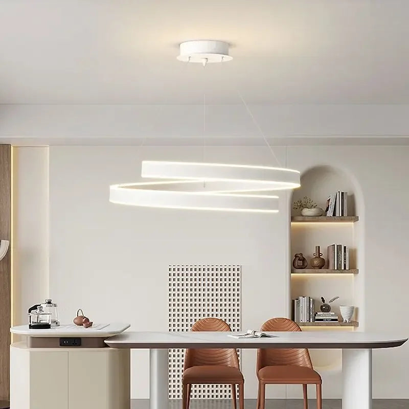 lustre moderne en spirale à LED pour décoration intérieure - vue 3 sur 24